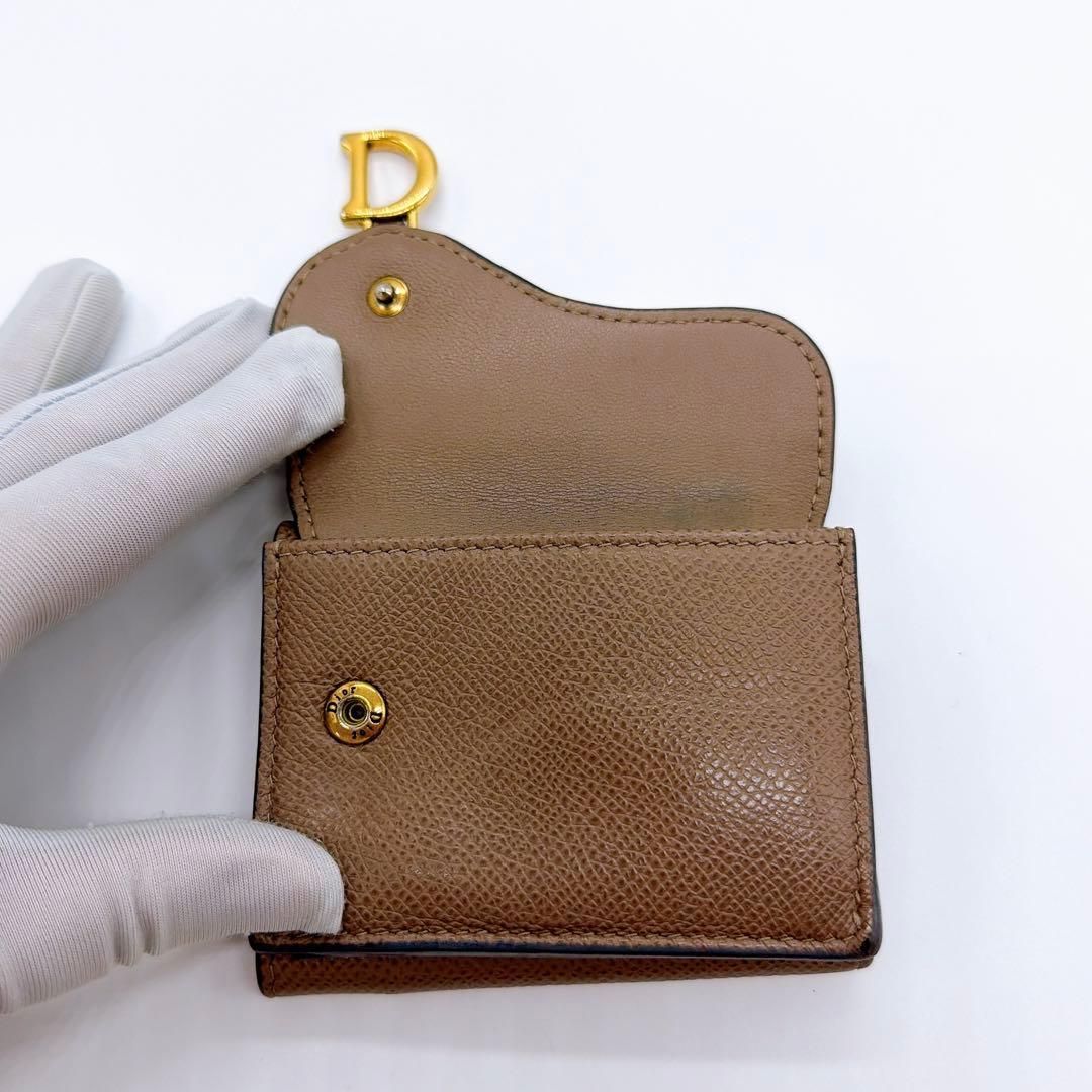 ディオール レザー サドル 三つ折り財布 Christian Dior 美品 - メルカリ