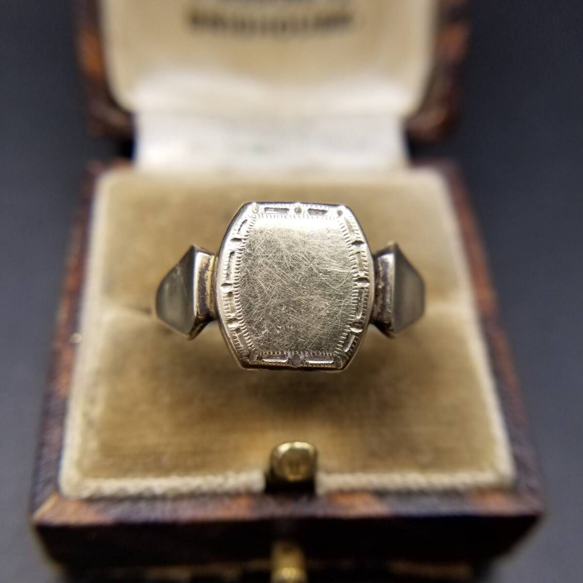 JHW社製 英国 ヴィンテージ アールデコ 装飾 シグネット リング 925