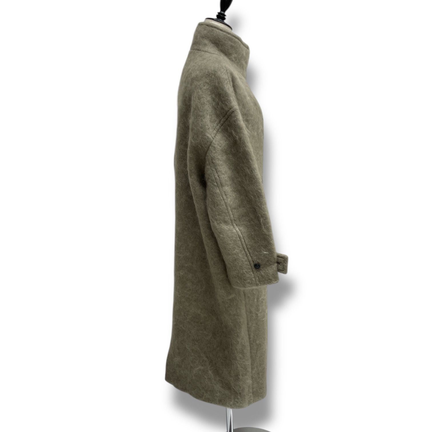 SALON adam et rope サロンアダムエロペ モヘアシャギー スタンド ロングコート アウター コート ウール モヘヤ モヘア シャギー カーキ サイズF レディース 冬 ゴーゴー古着マルイファミリー溝口店 9 No.208 WWW_SMP1DAWEKUDUS_SCH_ID