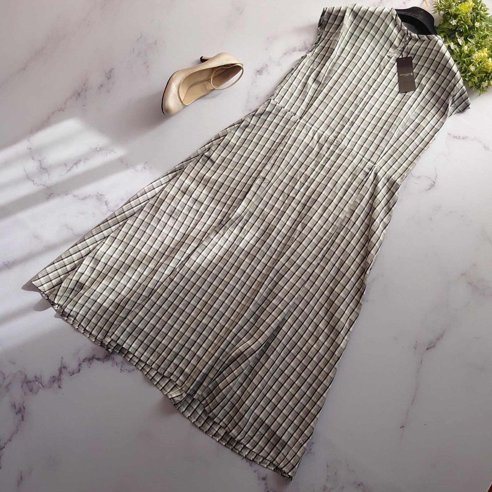 良品 MONCLER モンクレール ABITO 半袖 ドッキング フレアワンピース