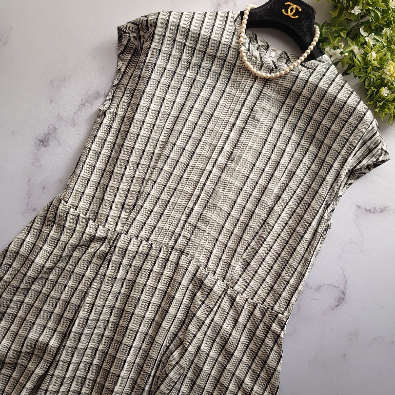 24 SS 定価6.6万 マッキントッシュロンドン レーヨンチェックワンピース