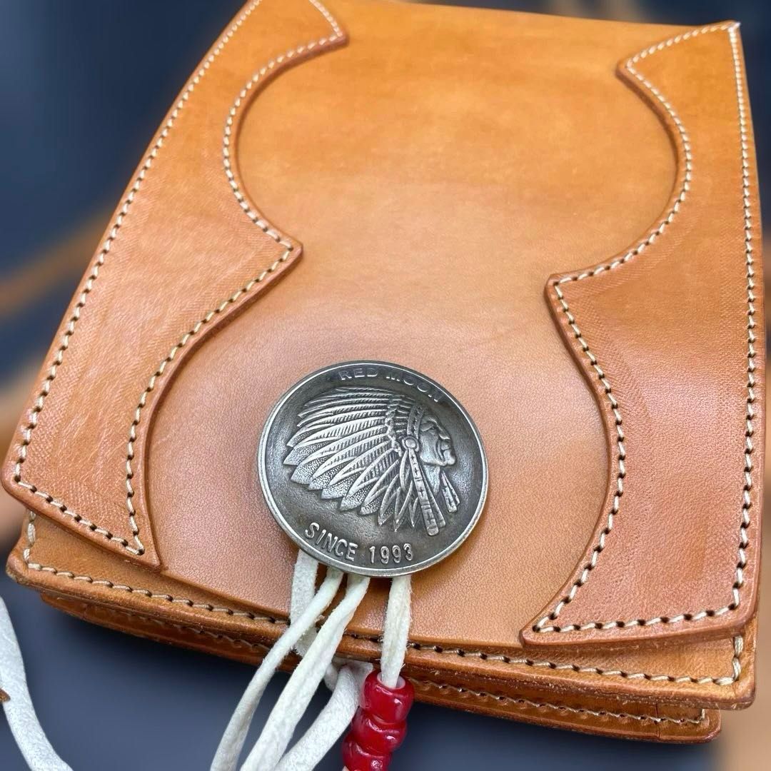 REDMOON メディスンバッグ 袋・ギャランティ付き 本革レザー コンチョ