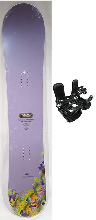 ELAN スノボ板 ビンディング 2点セット MAHALO マットパステルパープル ZUMA S-M 2025-25モデル