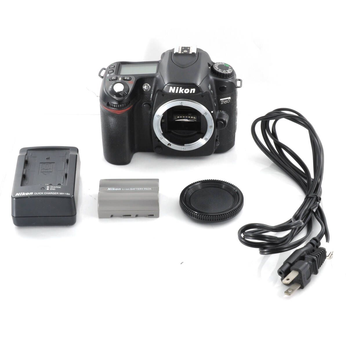 ニコン Nikon D80 デジタル一眼レフカメラ 充電器 バッテリー付き P383a