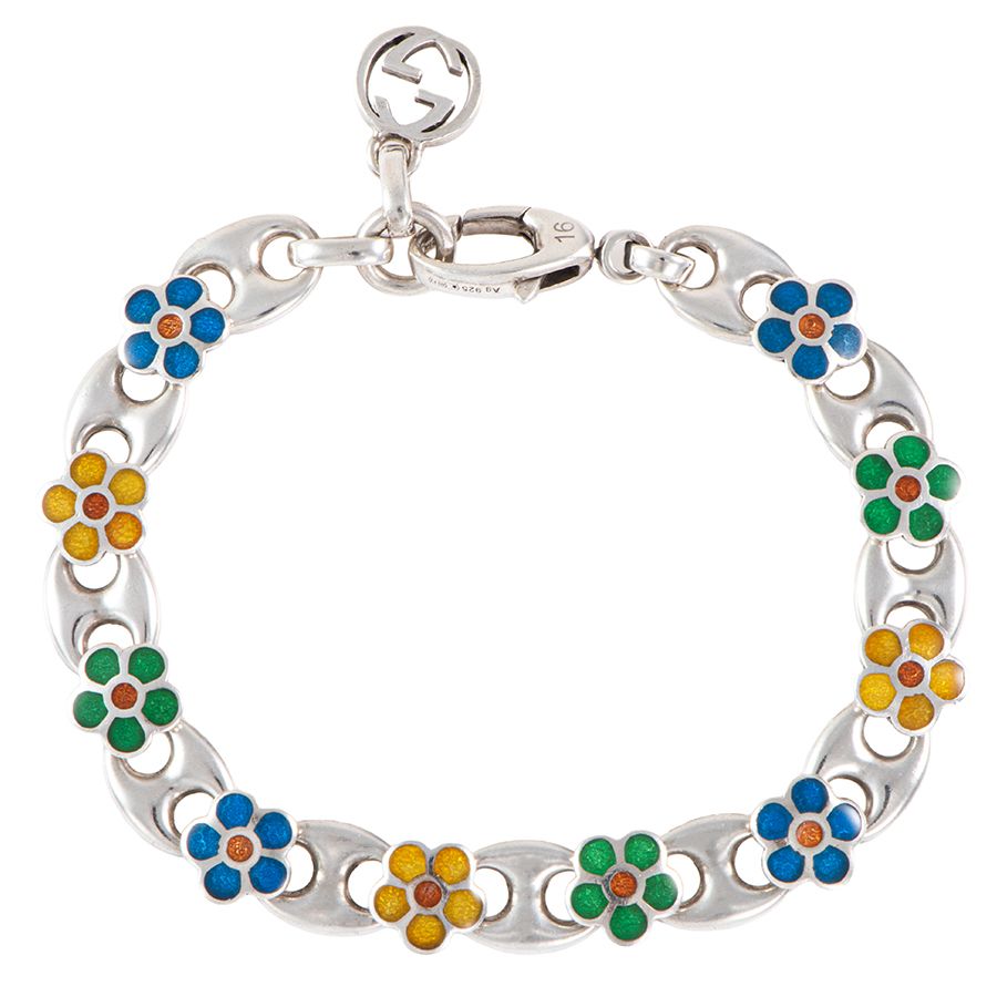 GUCCI グッチ フラワー ブレスレット シルバー マルチ