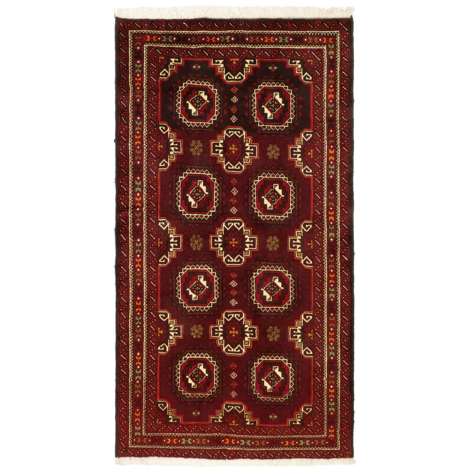 バルーチ 1960年代 1970 1050 mm セミアンティーク メムリンクギュル ウール 手織り アンティークペルシャ絨毯 ヴィンテー carpet