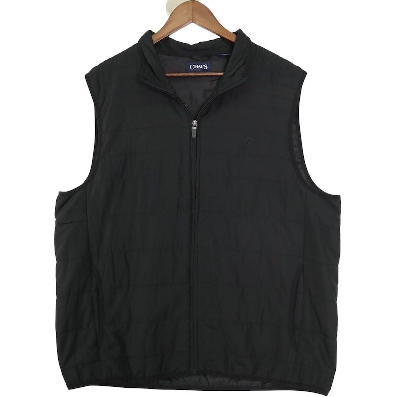 大きいサイズ メンズUS-XLサイズ チャップス CHAPS 中綿ベスト カジュアル アウトドア 胸囲約131cm 黒 ブラック系 jc-0320 古着 アメカジ