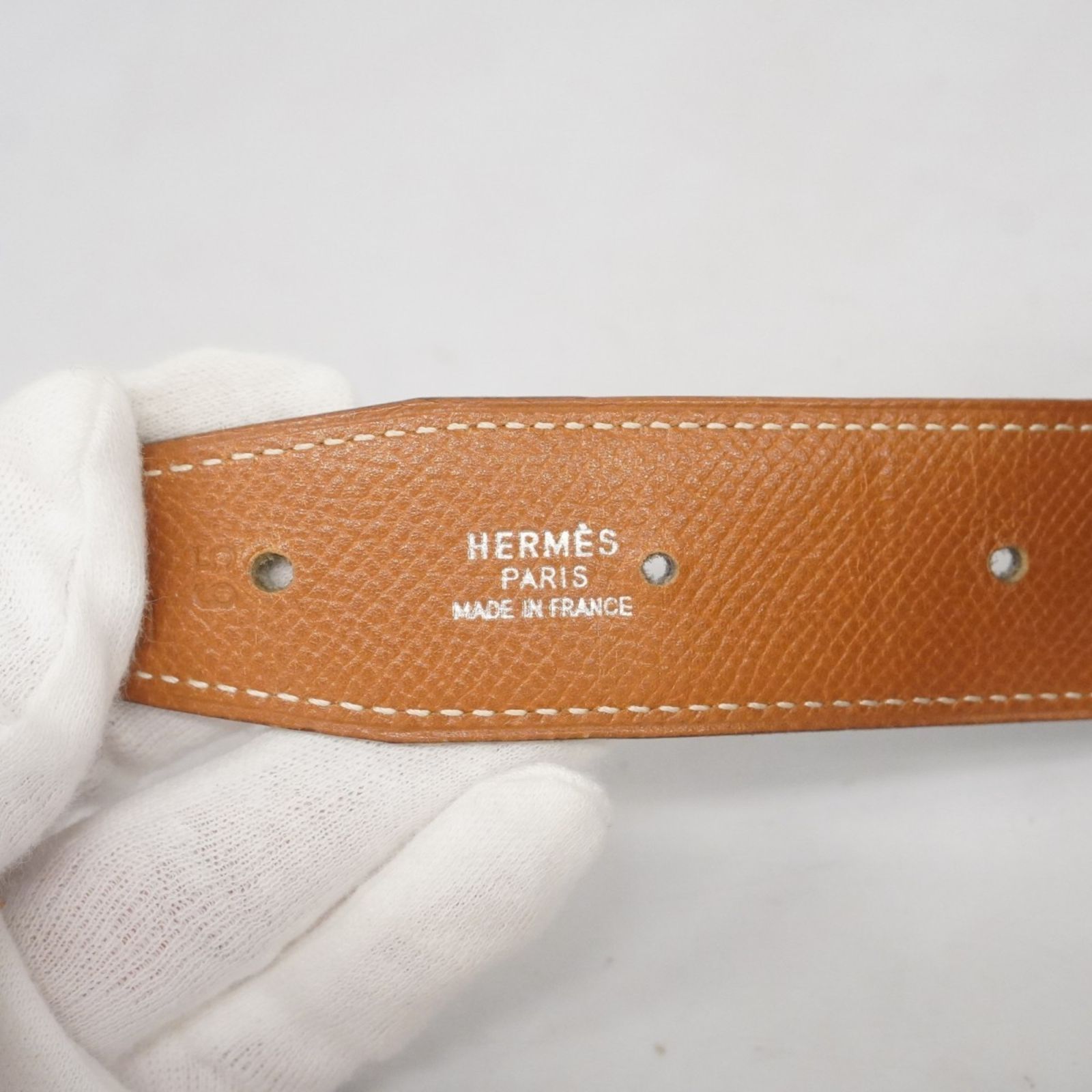 エルメス Hermes ベルト Hベルト カーフ クシュベル ブラック ゴールド A刻印レディース