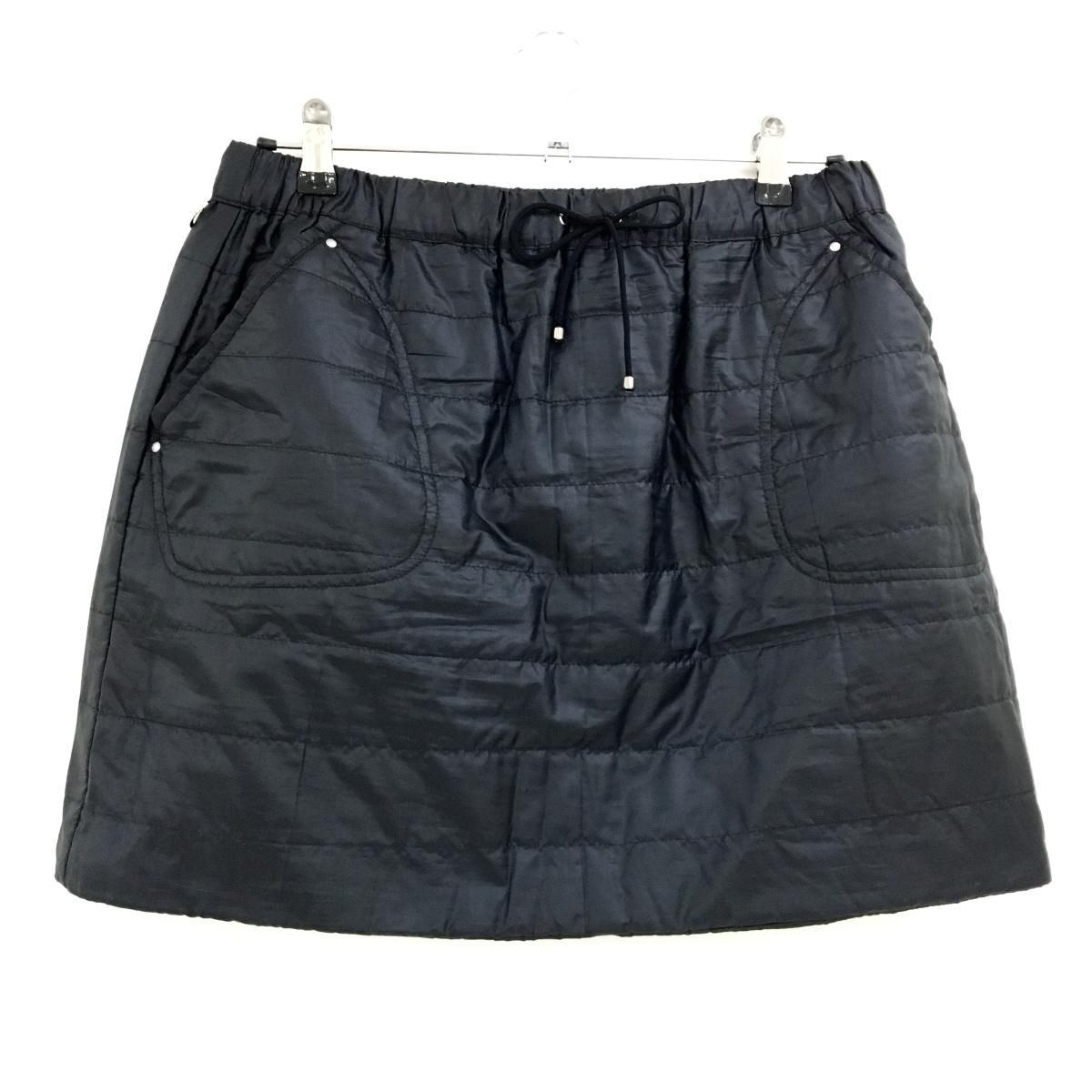美品】アダバット 中綿リバーシブルスカート 黒 カーゴ ウエストゴム