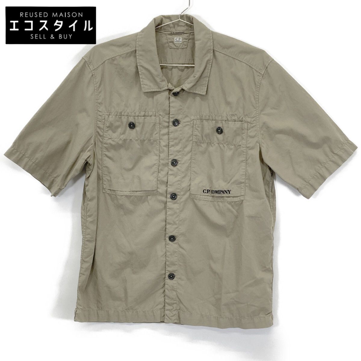 C.P.COMPANY シーピーカンパニー 12CMSH284A ﾍﾞｰｼﾞｭ ﾘｯﾌﾟｽﾄｯﾌﾟ S Sｼｬﾂ S