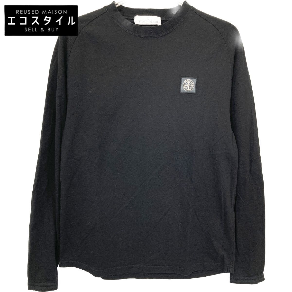 STONE ISLAND ストーンアイランド 701521212 ブラック ロゴパッチ クルーネック L Sカットソー S