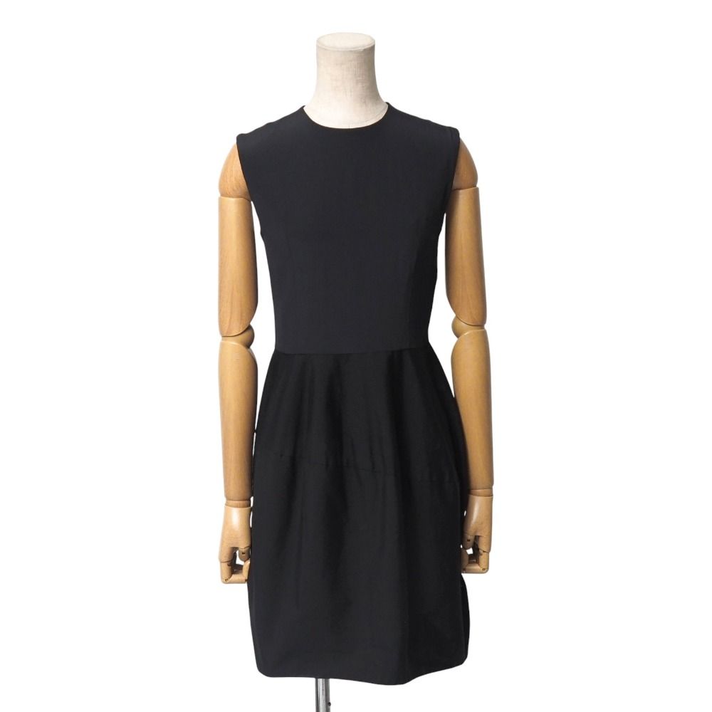 YOKO CHAN ヨーコチャン ワンピース サイズ36 ノースリーブ フ ミディ 切替 トップ 総シルク ブランド古着 20251114 RA6615