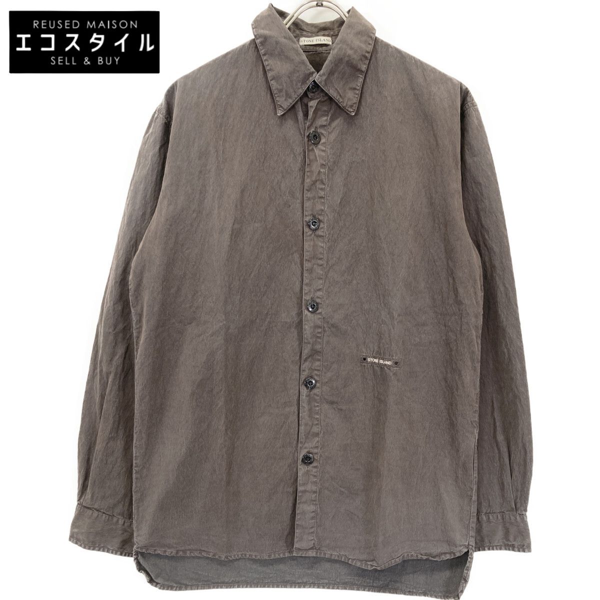 STONE ISLAND ストーンアイランド 31151514 ﾌﾞﾗｳﾝ ｵｰﾊﾞｰﾀﾞｲ ﾀｲﾌﾟﾗｲﾀｰｺｯﾄﾝｼｬﾂ S