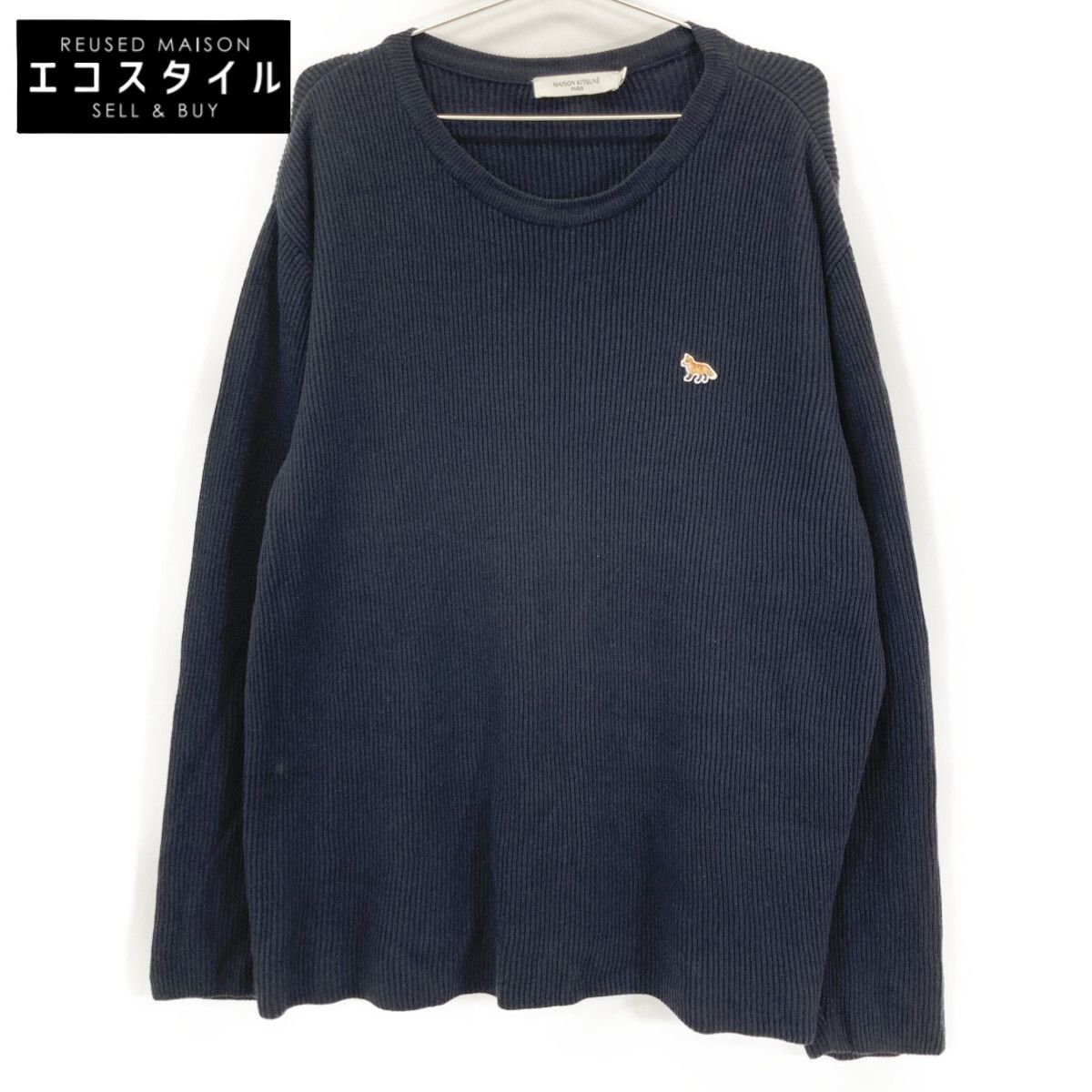 MAISON KITSUNE メゾンキツネ ﾈｲﾋﾞｰ IM00511KT1064 ﾜﾝﾎﾟｲﾝﾄﾆｯﾄ M