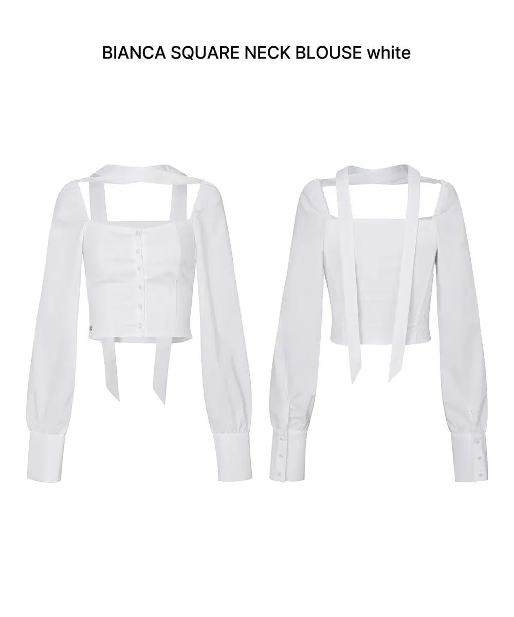 M PAIN OR PLEASURE ビアンカ スクエアネック ブラウス 白