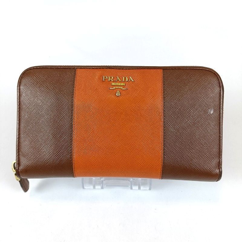 専用出品♪ブラウン S9PR+ BRAUN（ブラウン） カード付 プラダ 長財布 メンズ ラウンドファスナー