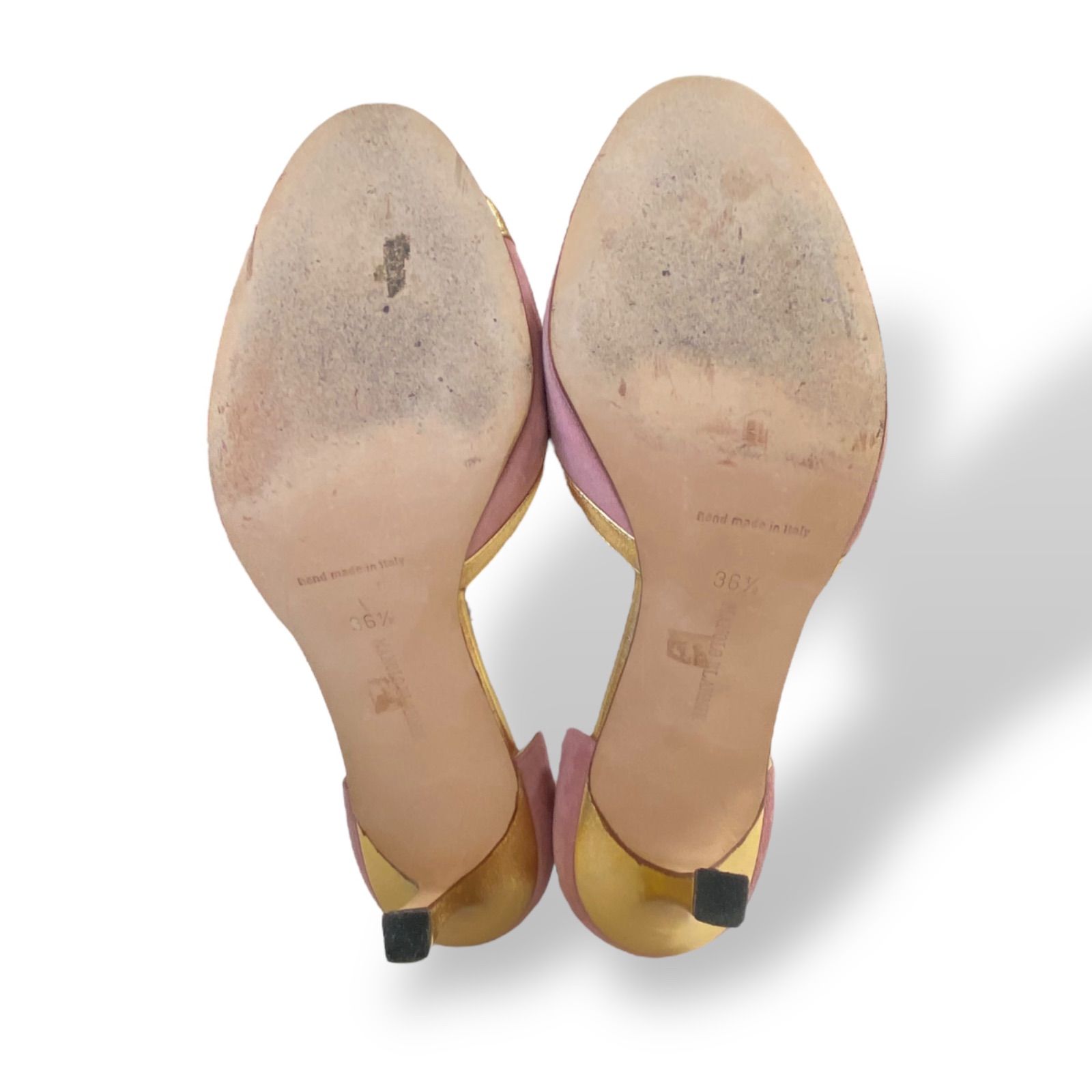 美品 MANOLO BLAHNIK マノロブラニク パンプス ピンク ゴールド