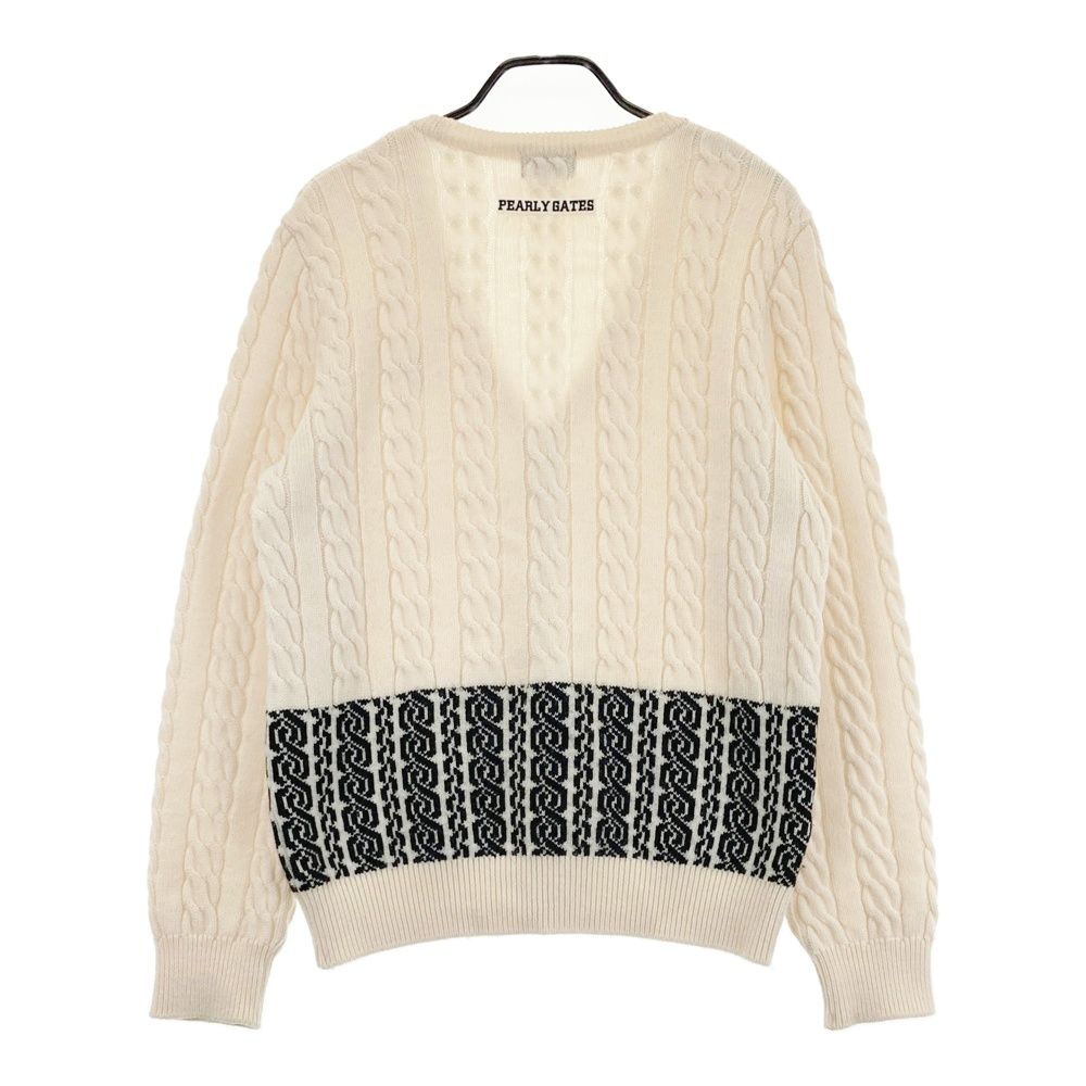 サイズ：5 PEARLY GATES パーリーゲイツ ニット カーディガン 柄切替