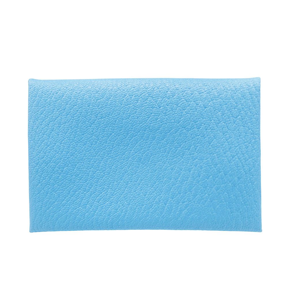 エルメス HERMES カードケース レディース メンズ ブランド カルヴィ シェーブル ブルーアズテック 名刺入れ カード入れ 無地 シンプル おしゃれ Y刻印 2020年製造