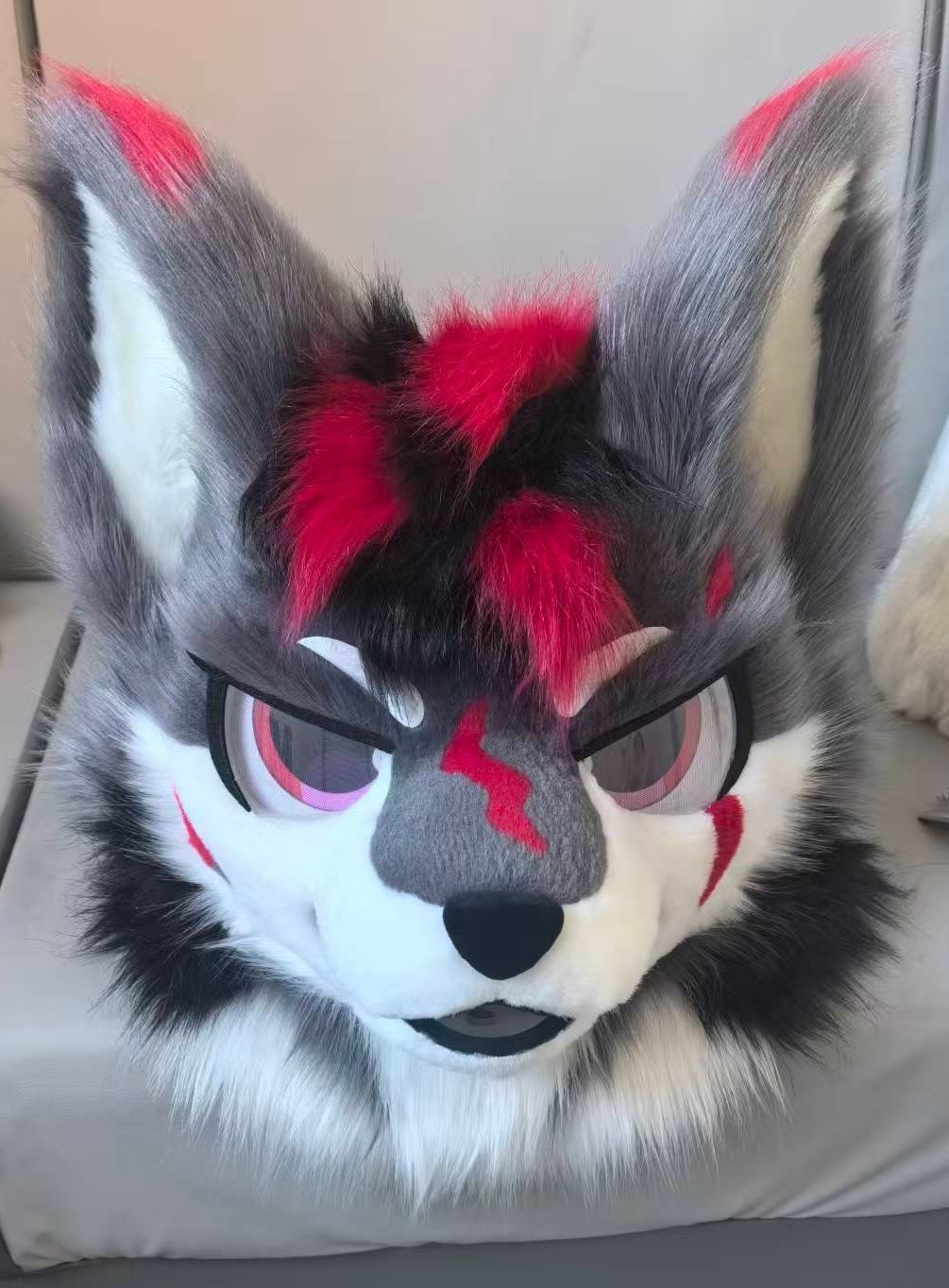 着ぐるみヘッド 犬 NO 420 グレー 灰色 全頭ヘッド ケモノ ファースーツ ぬいぐるみ コスプレ コスチューム kigurumi