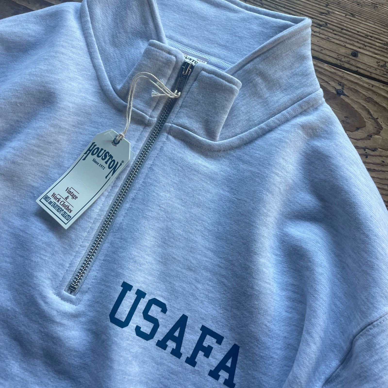 新品 25年秋冬 HOUSTON ヒューストン USAFA ハーフZIPスウェット U.S. 