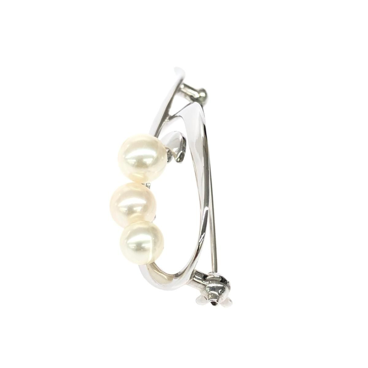 MIKIMOTO ミキモト SVブローチ/3粒パール シルバーカラー レディース