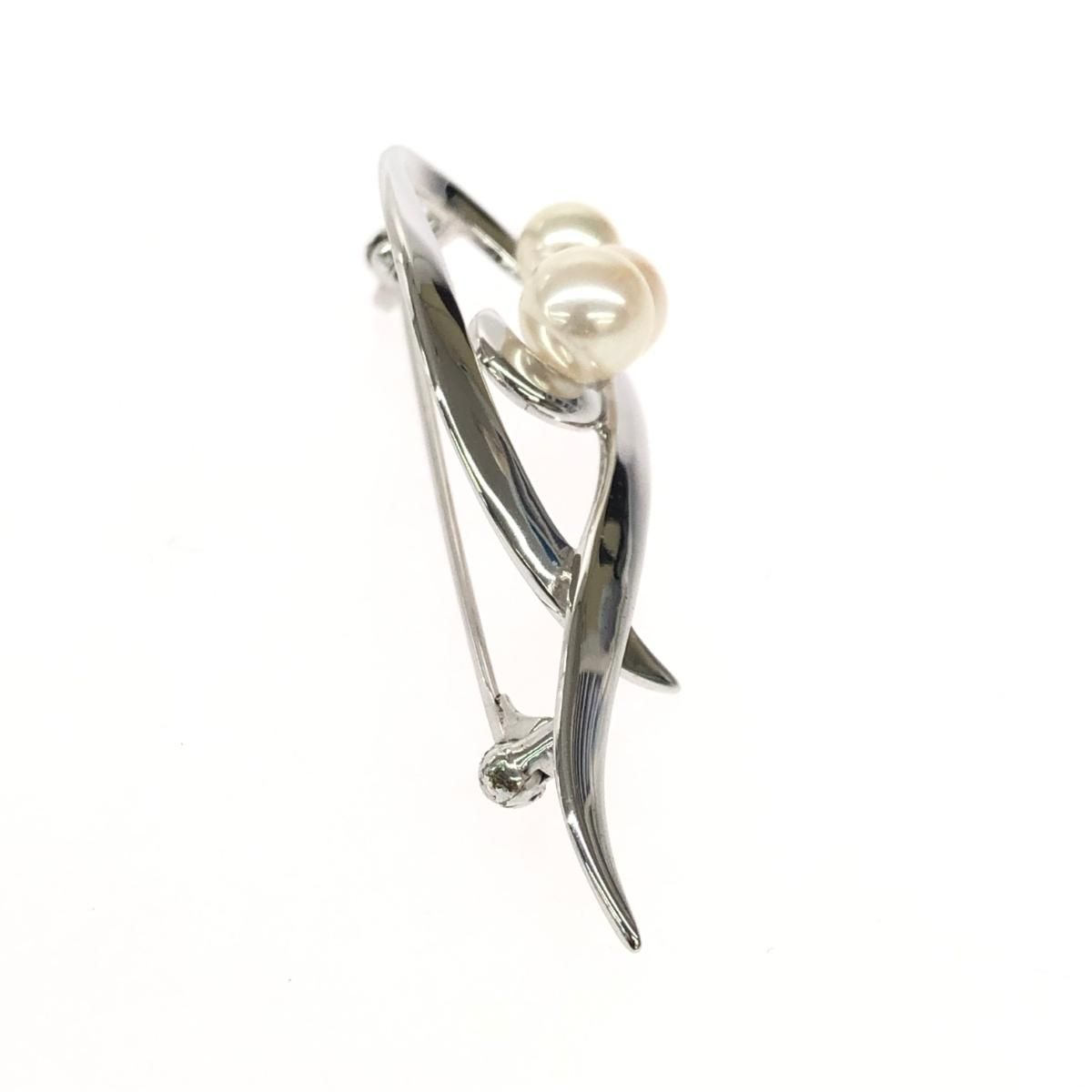 MIKIMOTO ミキモト SVブローチ/3粒パール シルバーカラー レディース