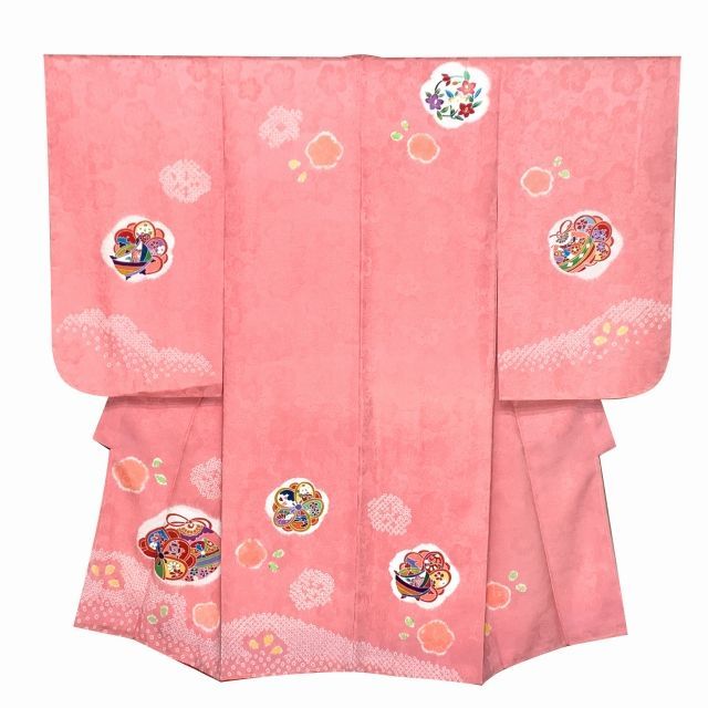 七五三 着物 3歳 女の子 フルセット 正絹 本絞り 友禅柄 三つ身の絵羽