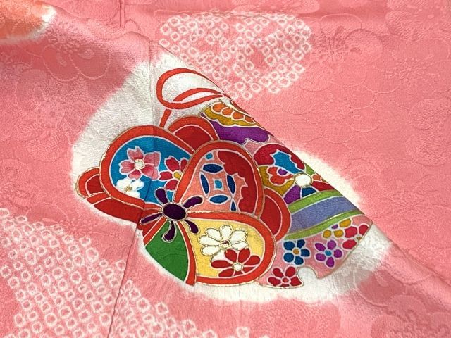 七五三 着物 3歳 女の子 フルセット 正絹 本絞り 友禅柄 三つ身の絵羽