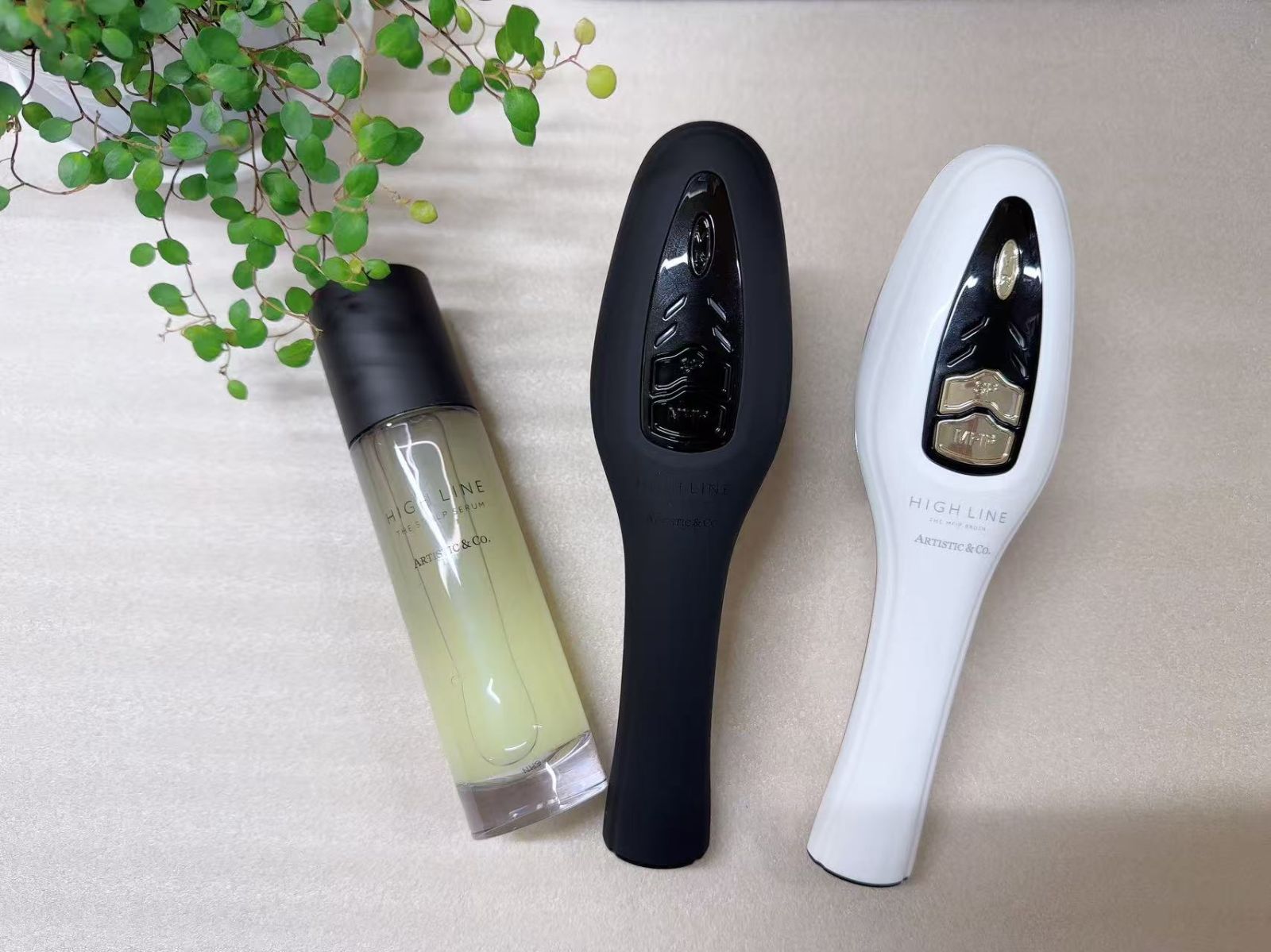 ARTISTIC-CO. ハイライン ザ MFIPブラシ ホワイト ブラック スカルプケア 血行促進 活性化 抗酸化 ボリューム感 サロン 仕上がり 光美容 細胞 MFIP 絡まり 頭皮環境 美髪