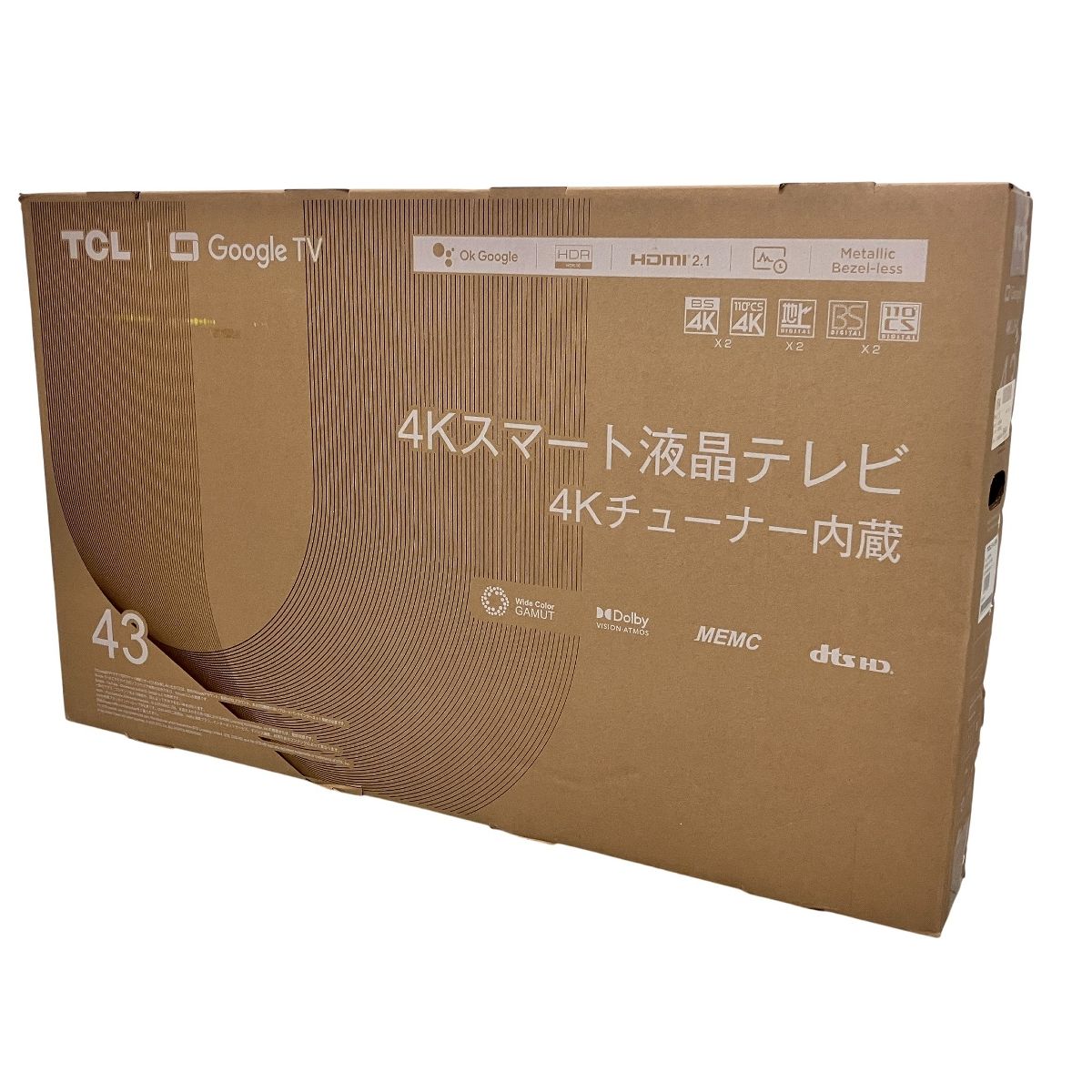 TCL 43P745 43型 テレビ 4Kチューナー 家電 Z10605968