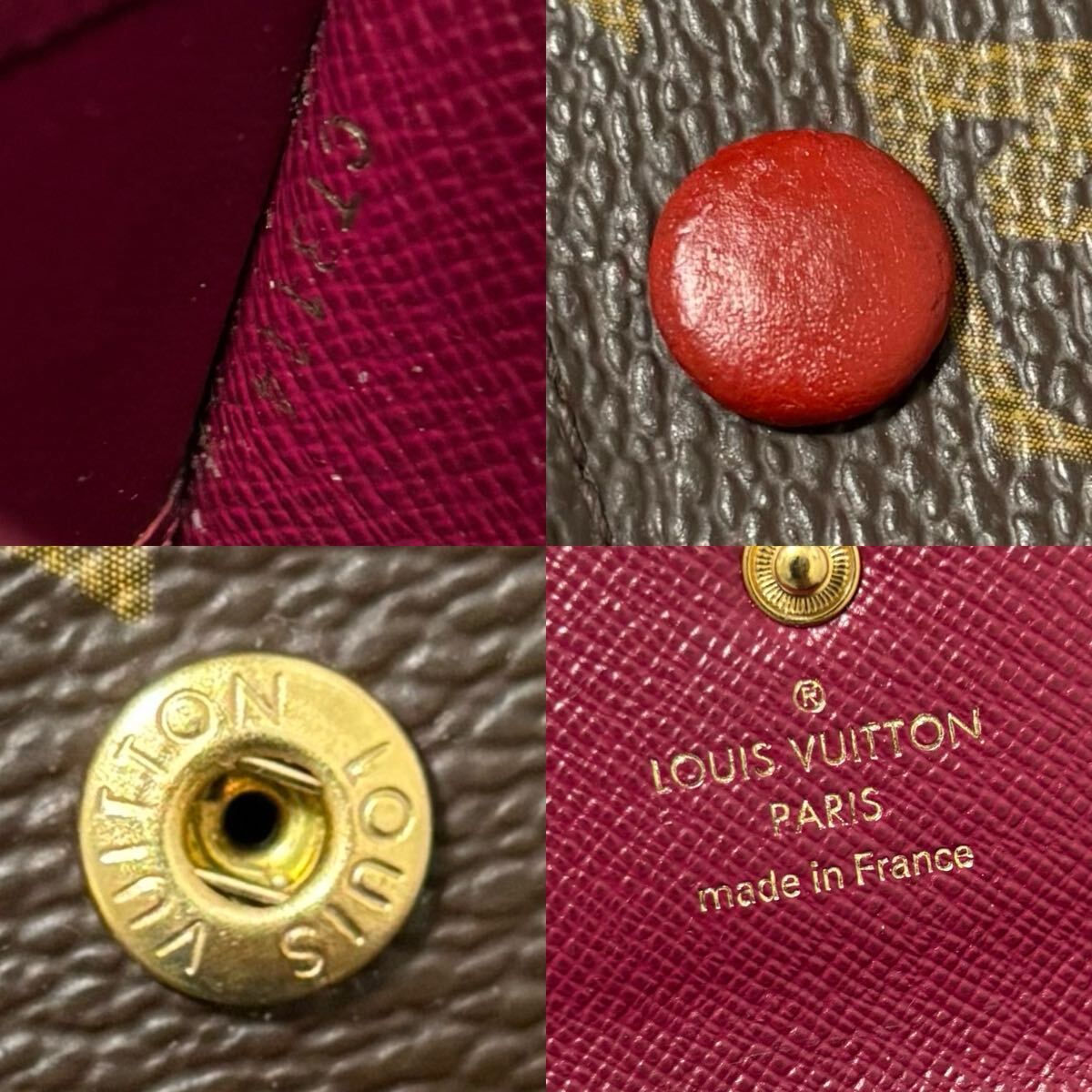 r26 ミュルティクレ 4 4連 モノグラム フーシャ レッド 赤 Louis