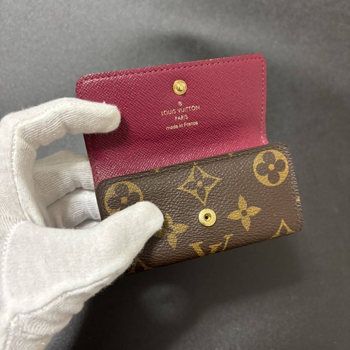 r26 ミュルティクレ 4 4連 モノグラム フーシャ レッド 赤 Louis