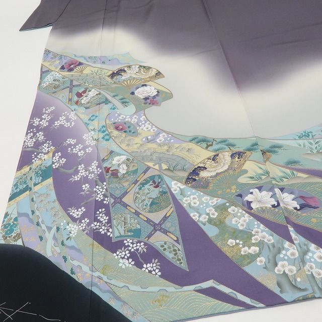 六花 RIKKA 正絹 訪問着 手縫い仕立て 着物 A 3952