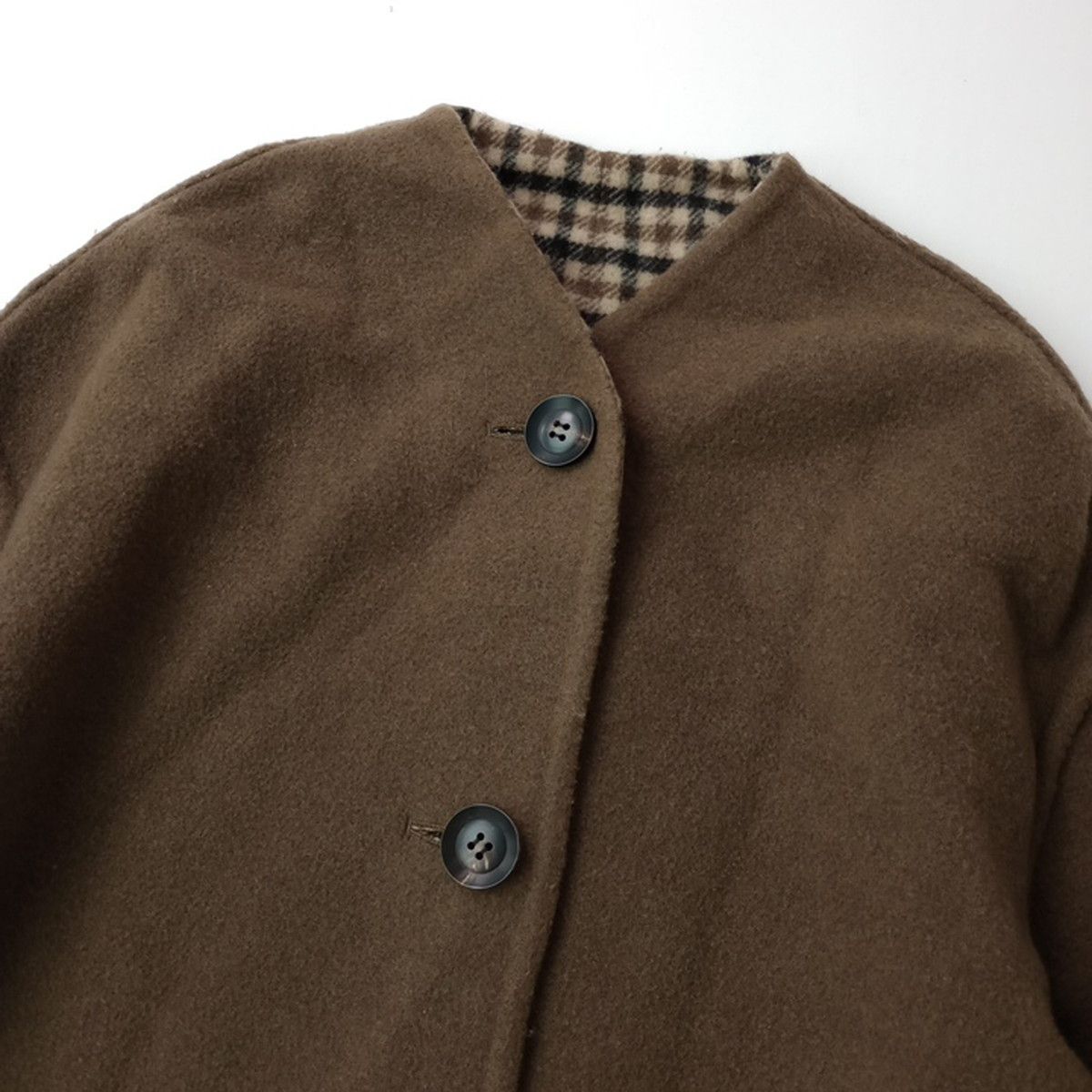 LE GLAZIK ルグラジック リバーシブル カラーレス コート チェック