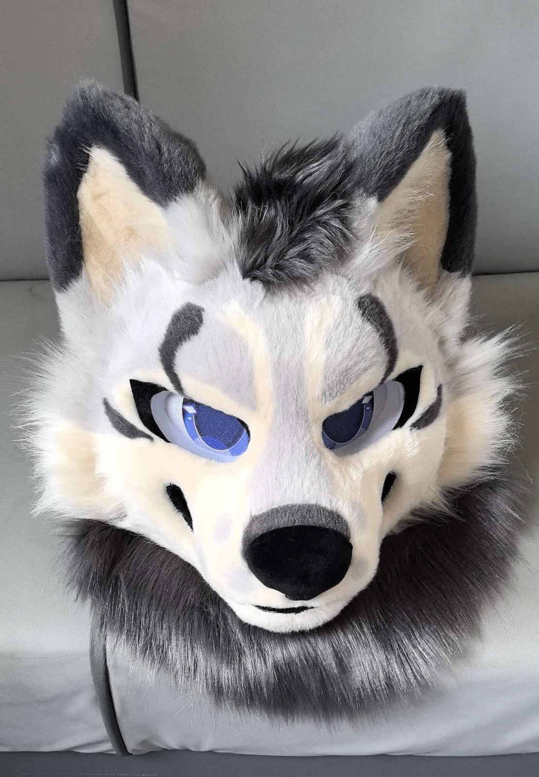 着ぐるみヘッド 犬 NO.421 グレー 灰色 全頭ヘッド ケモノ ファースーツ ぬいぐるみ コスプレ コスチューム kigurumi