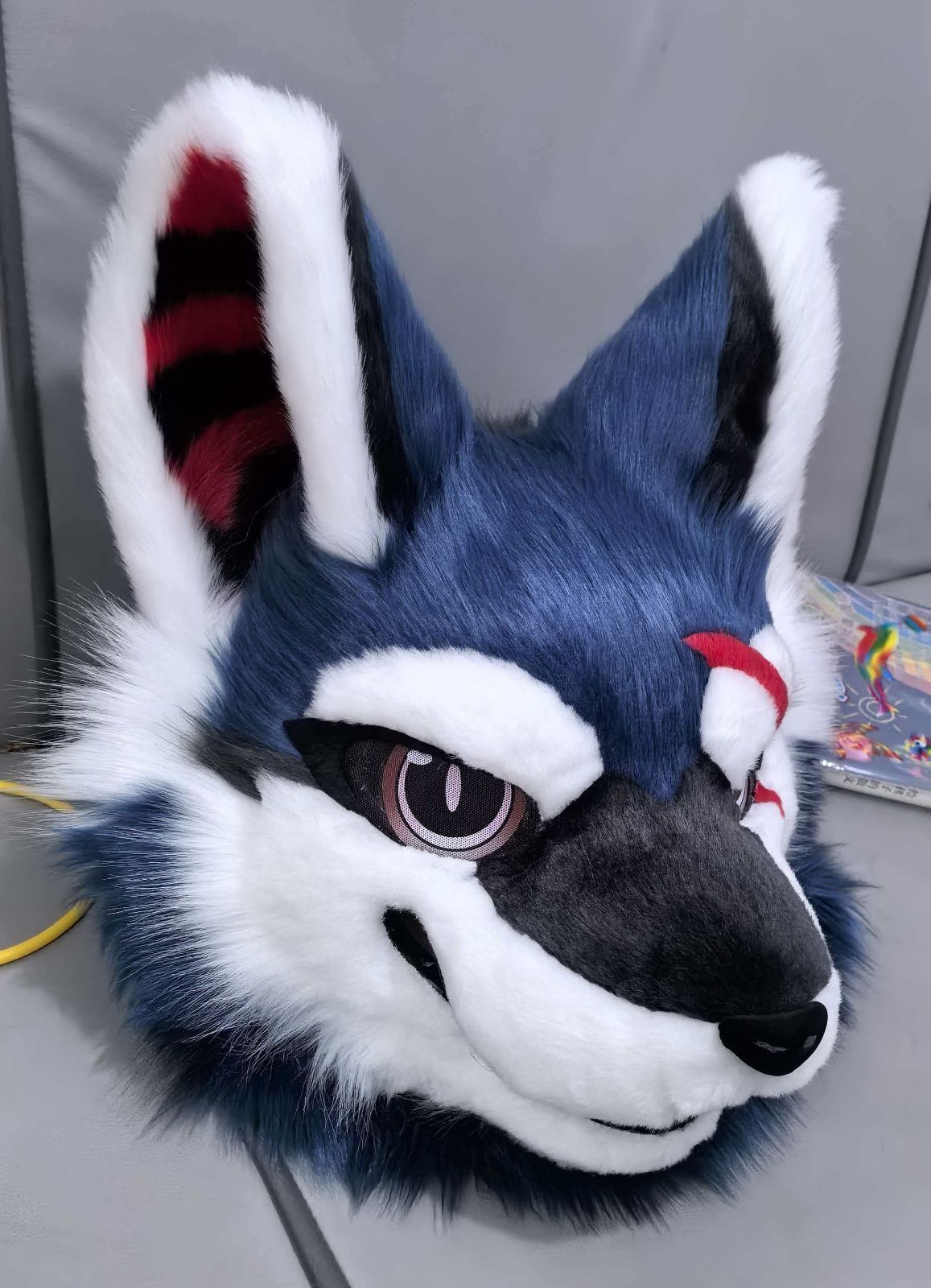 着ぐるみヘッド 狼 NO 422 紺色 ブルー 全頭ヘッド ケモノ ファースーツ ぬいぐるみ コスプレ コスチューム kigurumi