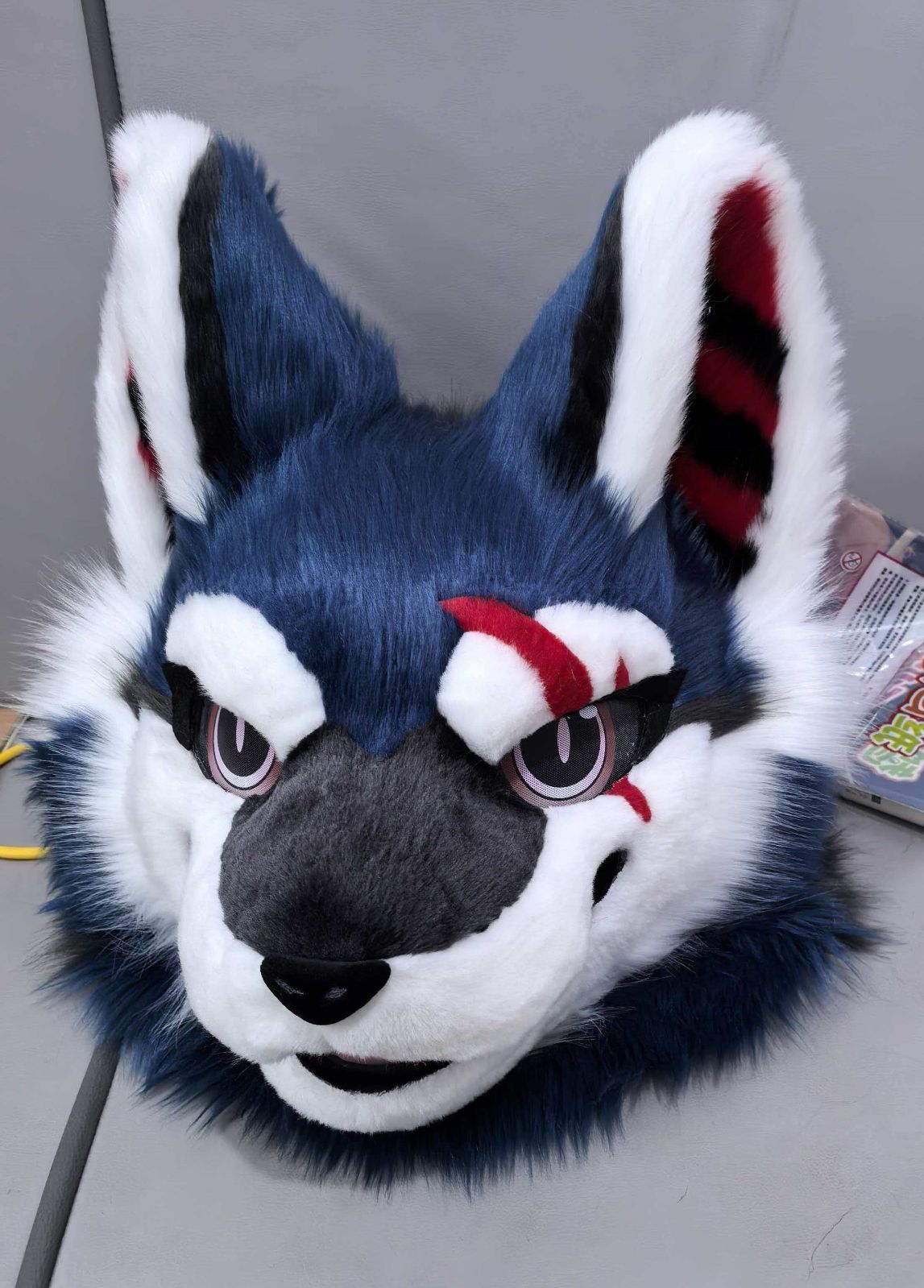 着ぐるみヘッド 狼 NO 422 紺色 ブルー 全頭ヘッド ケモノ ファースーツ ぬいぐるみ コスプレ コスチューム kigurumi