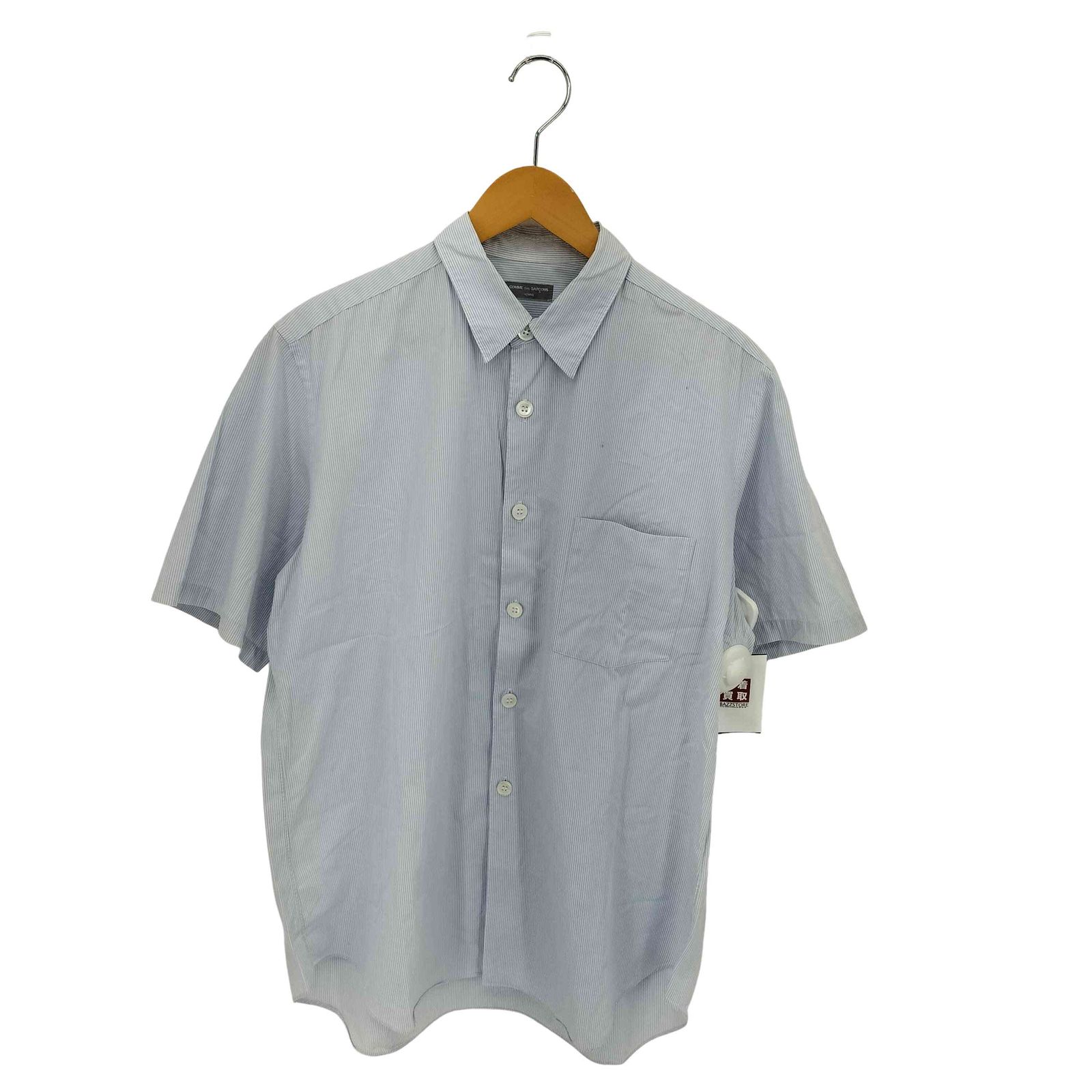 コムデギャルソンオム COMME des GARCONS HOMME 02SS 銀タグ 田中オム フロントポケット シェルボタン レギュラー 半袖シャツ メンズ 表記無