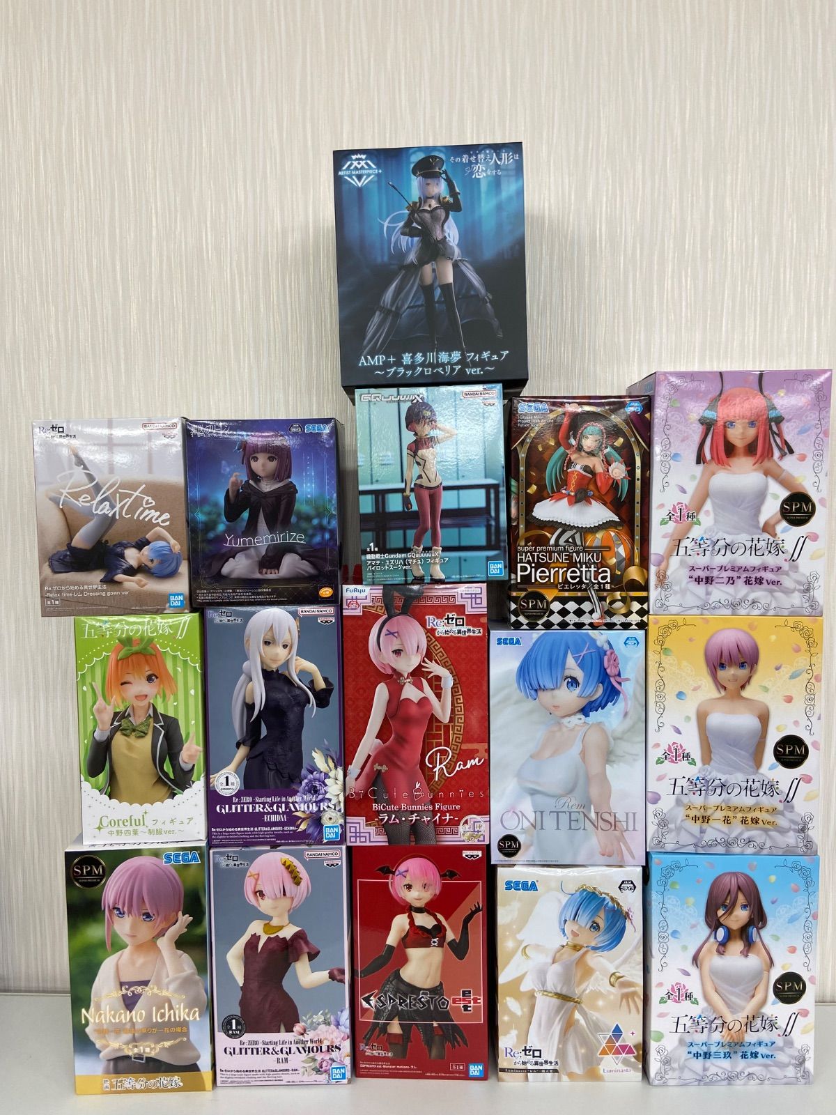 美少女 フィギュア まとめ 計16点 Re ゼロから始める異世界生活 五等分の花嫁 機動戦士ガンダム 葬送のフリーレン その着せ替え人形は恋をする 初音ミク プライズ セガ ME27-2843