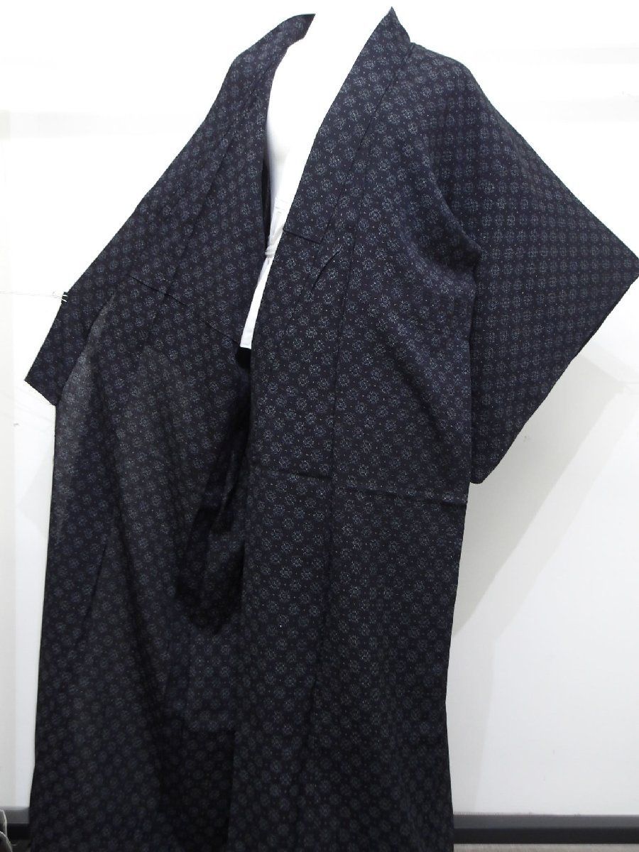 P40901 本場 結城紬 縮 単衣 c - メルカリ