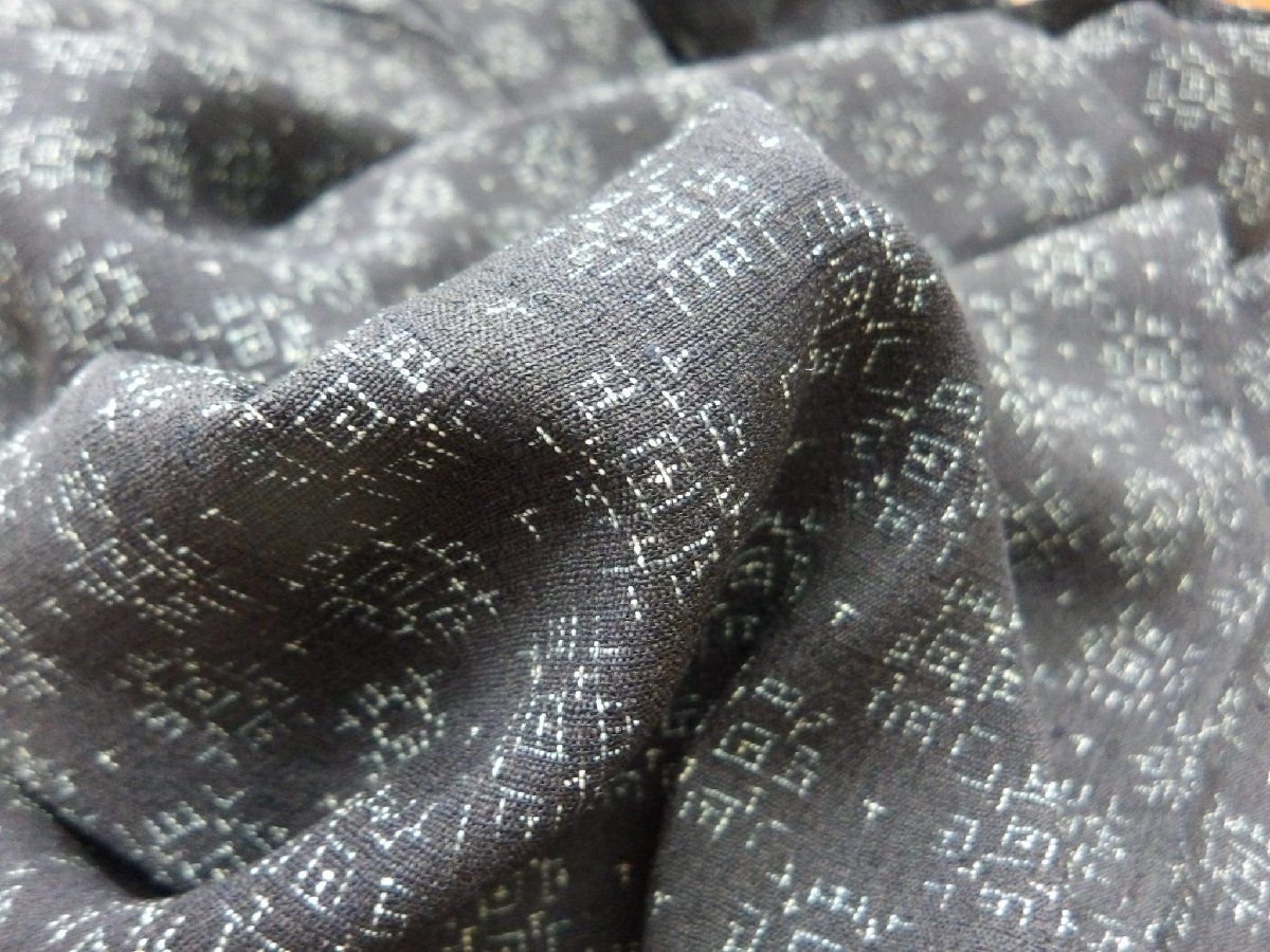 P40901 本場 結城紬 縮 単衣 c - メルカリ