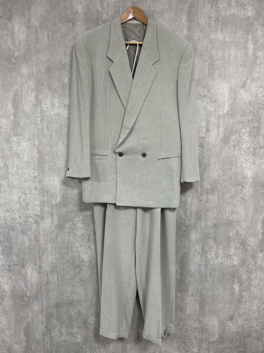 PARLANDO VORIE でかいサイズ バブル期 ヴィンテージスーツ セットアップ ジャケット パンツ スーツ size46 水色 メンズ