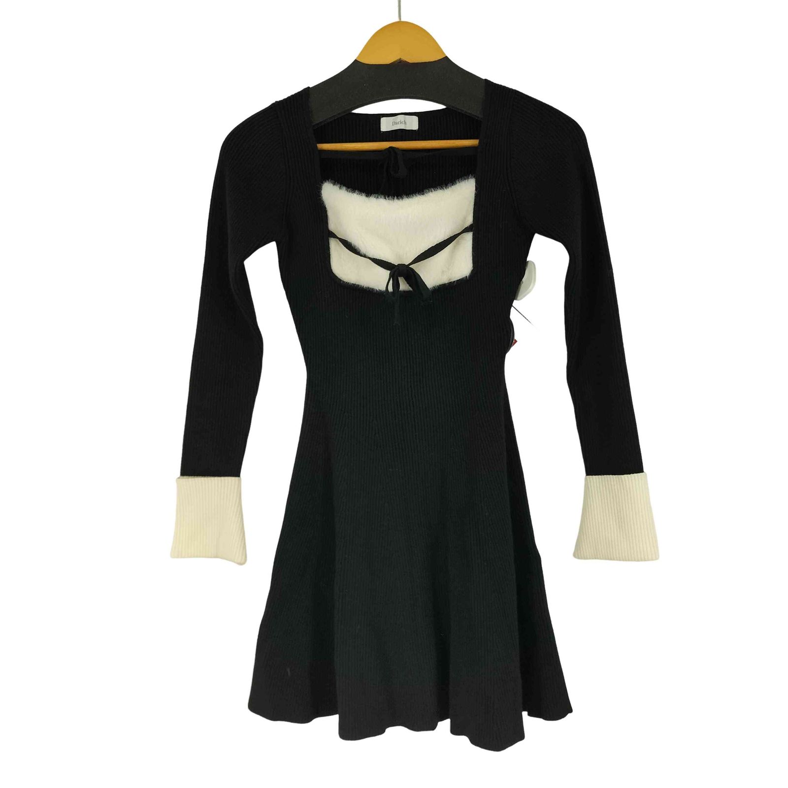 ダーリッチ Darich リボンファーフ ニットミニワンピース レディース