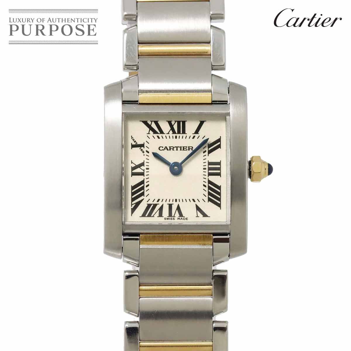 カルティエ Cartier タンクフランセーズSM コンビ W51007Q4 レディース 腕時計 アイボリー K18YG クォーツ Tank Francaise SM 90297114