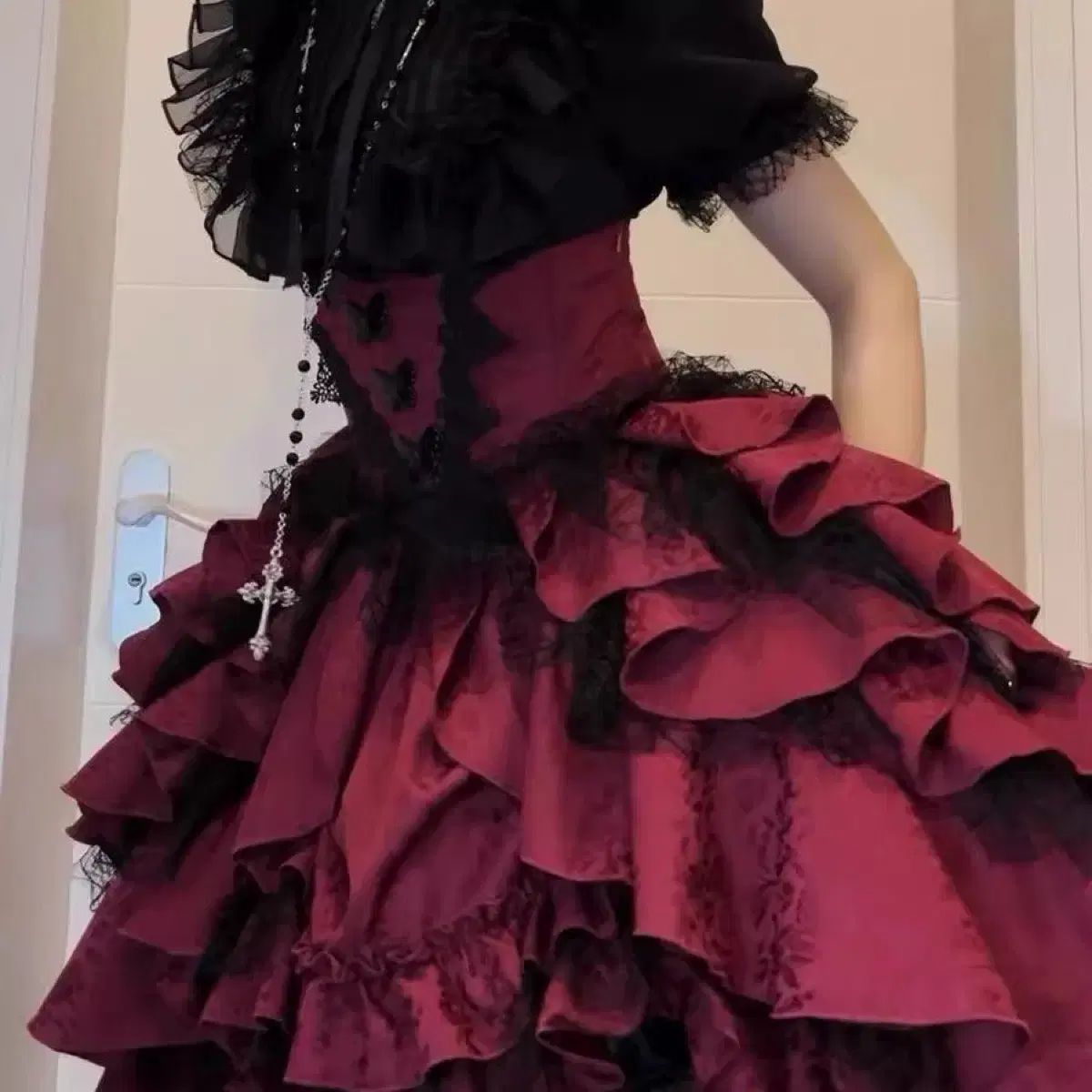  ゴシック ロリータ ファッション ONE PIECE ドレス トップス スカート セット 2 COLOR その他 ワンピース