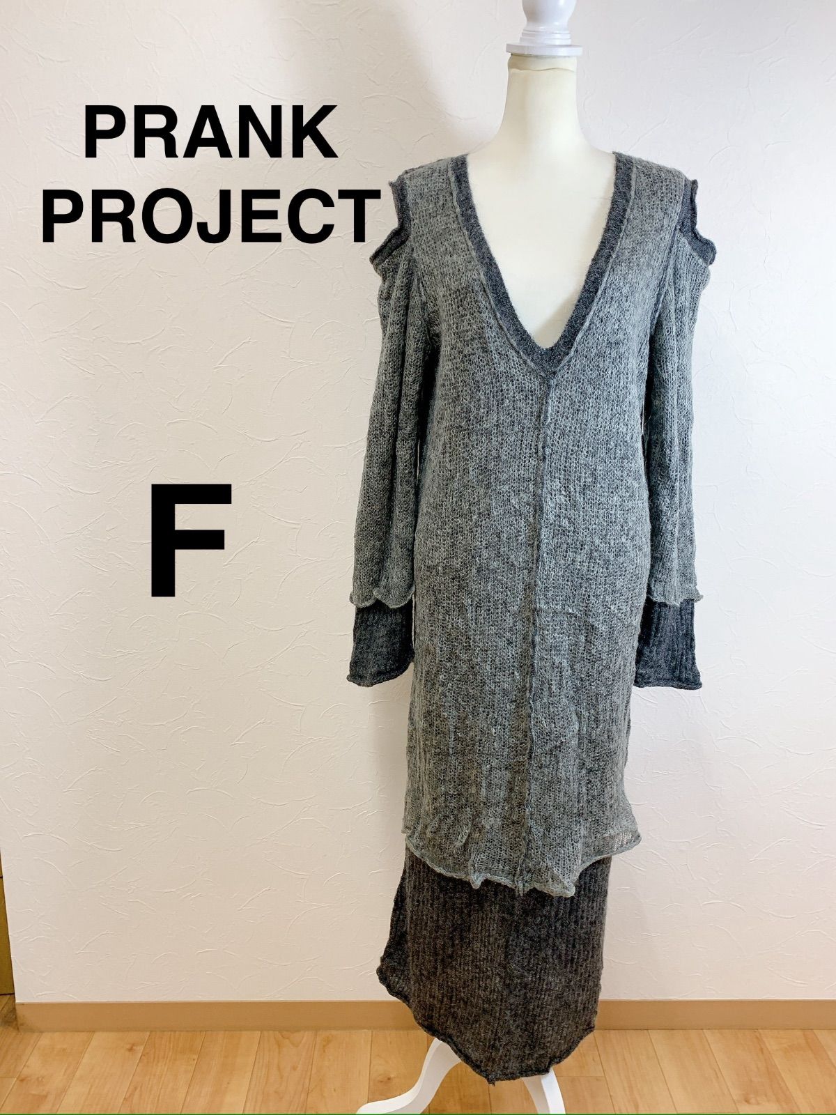 PRANK PROJECT プランクプロジェクト ワンピース リバーシブル ニットドレス タイト ロング 長袖 無地 ロングワンピース リバーシブルニット 2 way 秋冬コーデ F