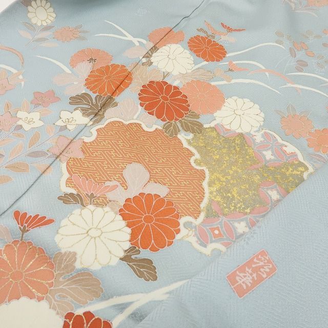 六花 RIKKA 正絹 彩華落款 訪問着 手縫い仕立て 着物 A 3953