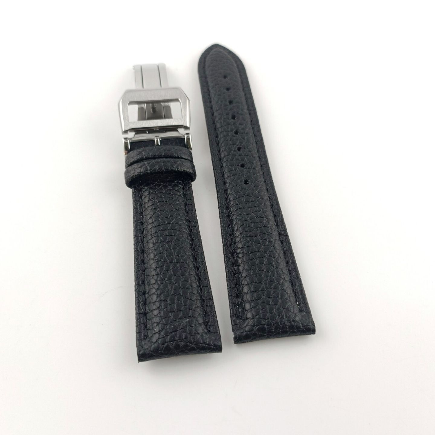 21mm 腕時計 シボ カーフレザー 革ベルト ブラック 黒 【対応】 IWC