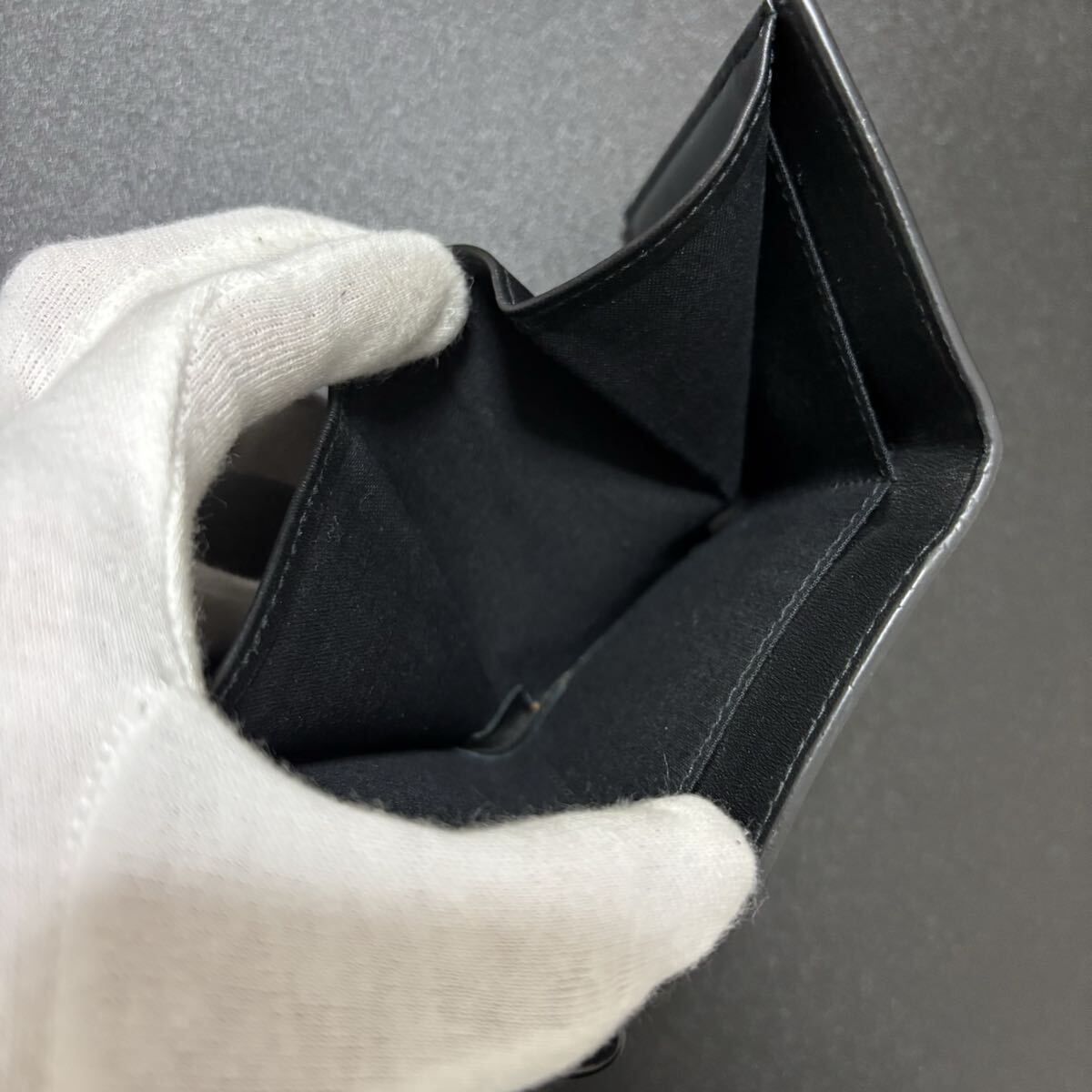 レディース r45 BALENCIAGA バレンシアガ レザー 3つ 三つ 折り 財布 ミニ コンパクト ウォレット コインケース 小銭入れ 付き